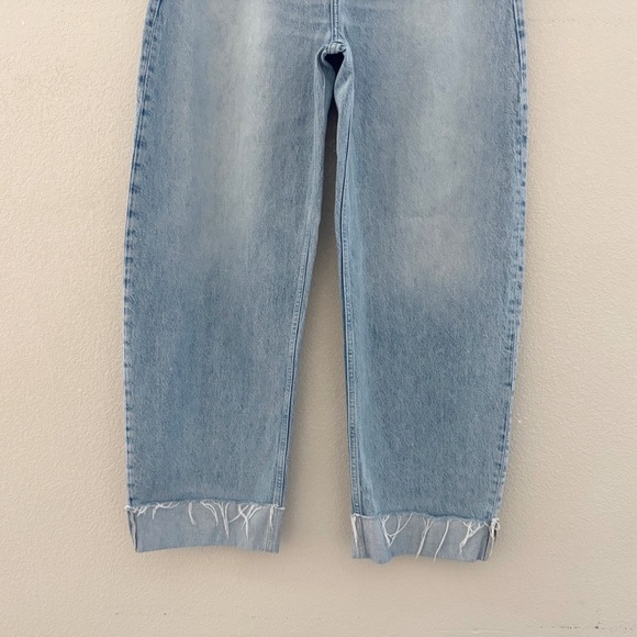Frame Barrel Jeans 29 Raw Cuff Curved Rhode Light Wash Denim Blue Classic - Picture 10 of 15